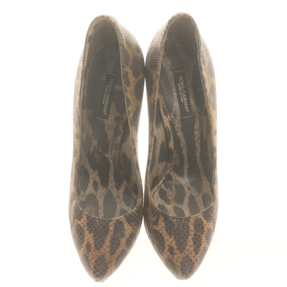 ■ ドルチェアンドガッバーナ DOLCE&GABBANA パンプス 靴 ハイヒール レオパード ひょう柄 レディース 36(23～23.5相当） ブラウン系