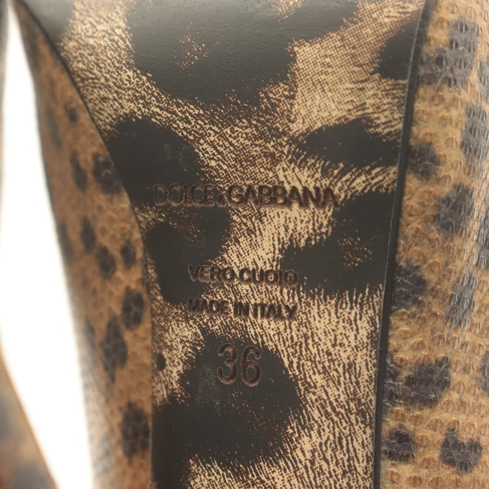 ■ ドルチェアンドガッバーナ DOLCE&GABBANA パンプス 靴 ハイヒール レオパード ひょう柄 レディース 36(23～23.5相当） ブラウン系