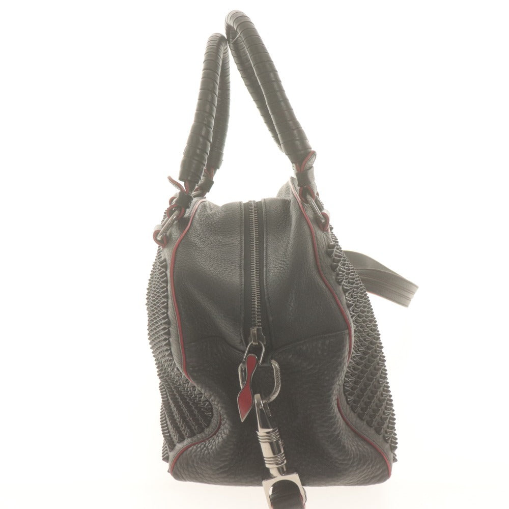 ■ クリスチャンルブタン Christian Louboutin ショルダーバッグ 鞄 ハンド ボストン パネトーネ スパイクスタッズ レディース ブラック系