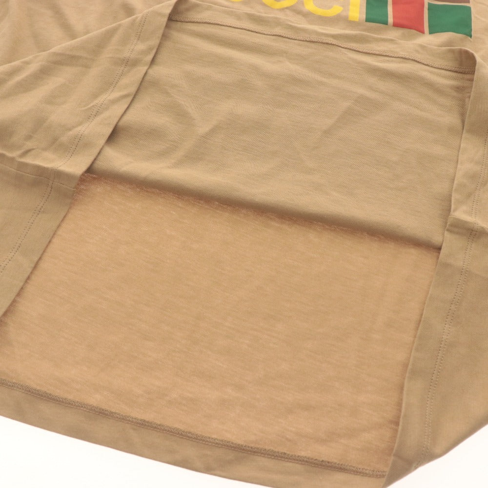 ■ グッチ×ノースフェイス GUCCI × THENORTHFACE Tシャツ 半袖 トップス コラボ ロゴ メンズ L ベージュ系 未使用 タグ付き