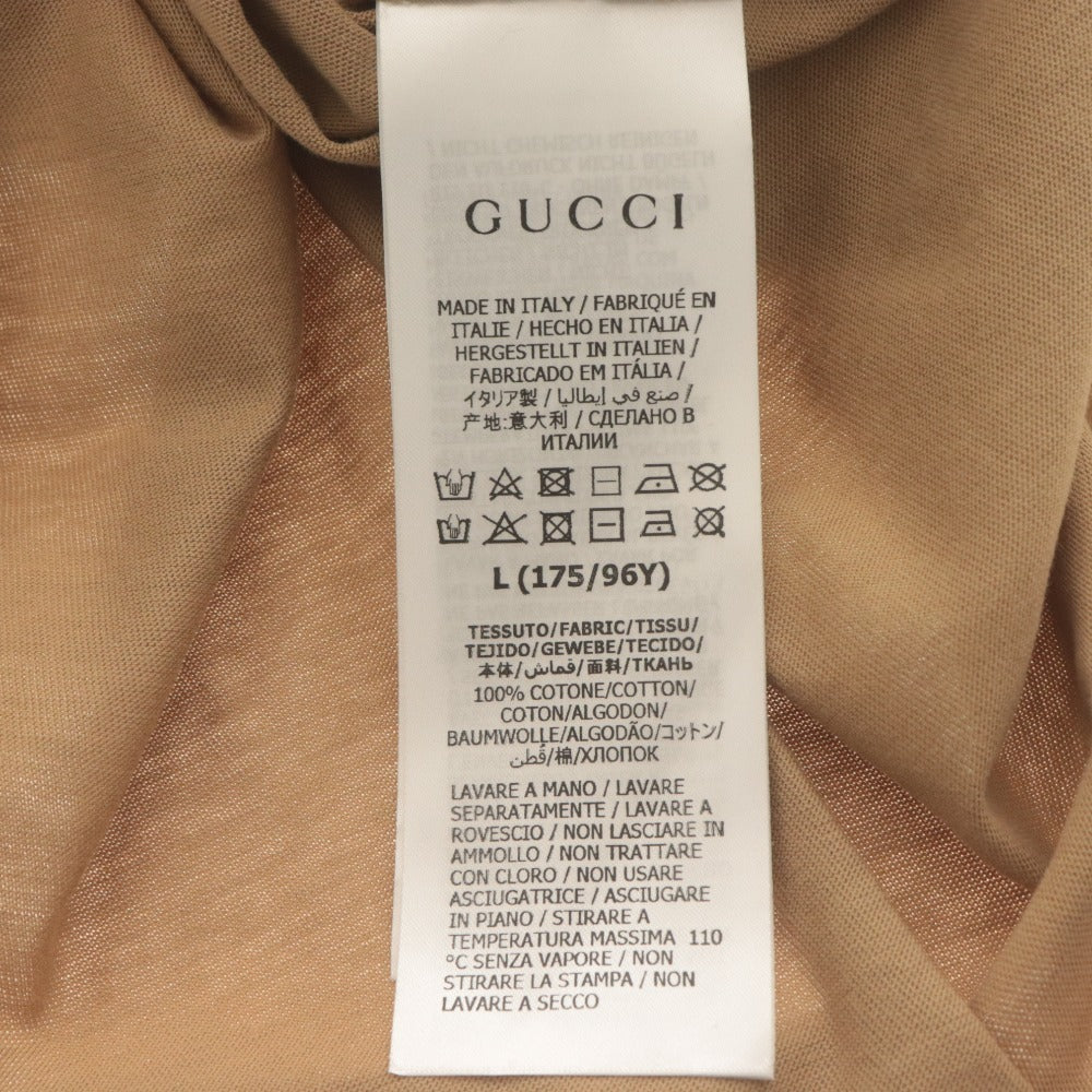 ■ グッチ×ノースフェイス GUCCI × THENORTHFACE Tシャツ 半袖 トップス コラボ ロゴ メンズ L ベージュ系 未使用 タグ付き