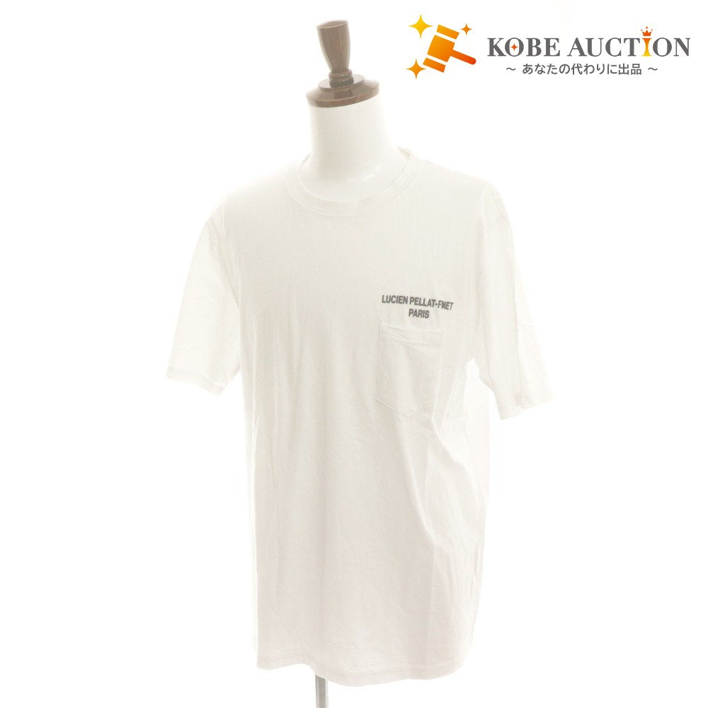 ■ ルシアンペラフィネ lucien pellat-finet Tシャツ 半袖 トップス ロゴ 丸首 メンズ L ホワイト系