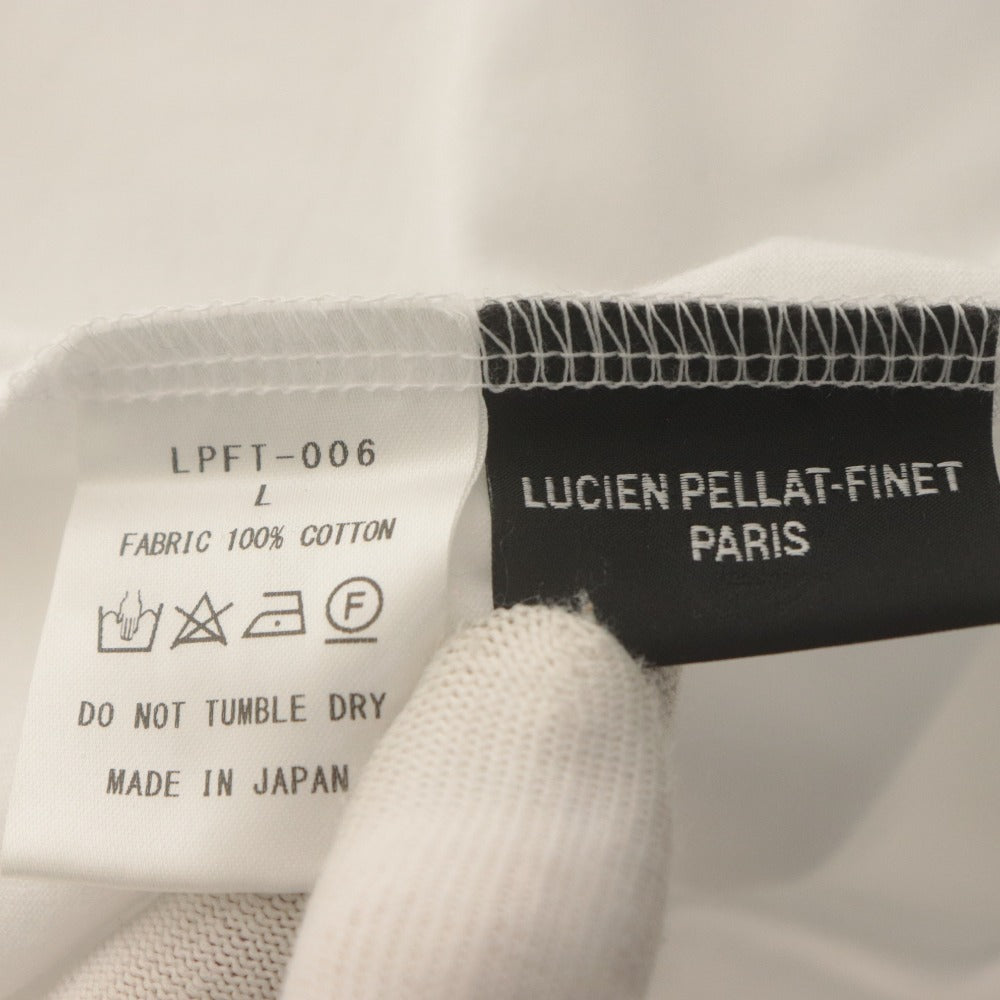 ■ ルシアンペラフィネ lucien pellat-finet Tシャツ 半袖 トップス ロゴ 丸首 メンズ L ホワイト系