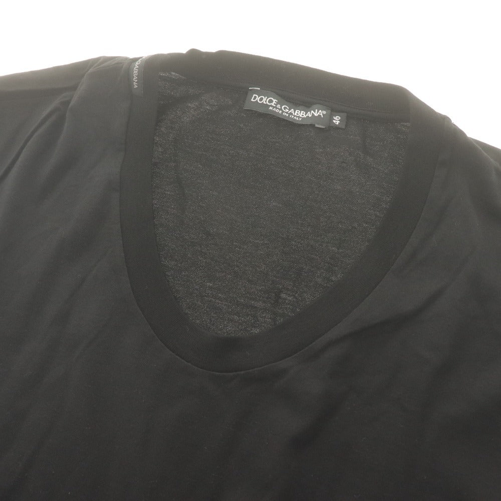 ■ ドルチェアンドガッバーナ DOLCE & GABBANA Tシャツ 半袖 トップス 無地 メンズ 46 (M相当） ブラック