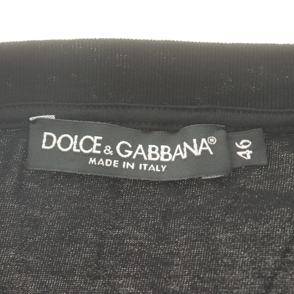 ■ ドルチェアンドガッバーナ DOLCE & GABBANA Tシャツ 半袖 トップス 無地 メンズ 46 (M相当） ブラック