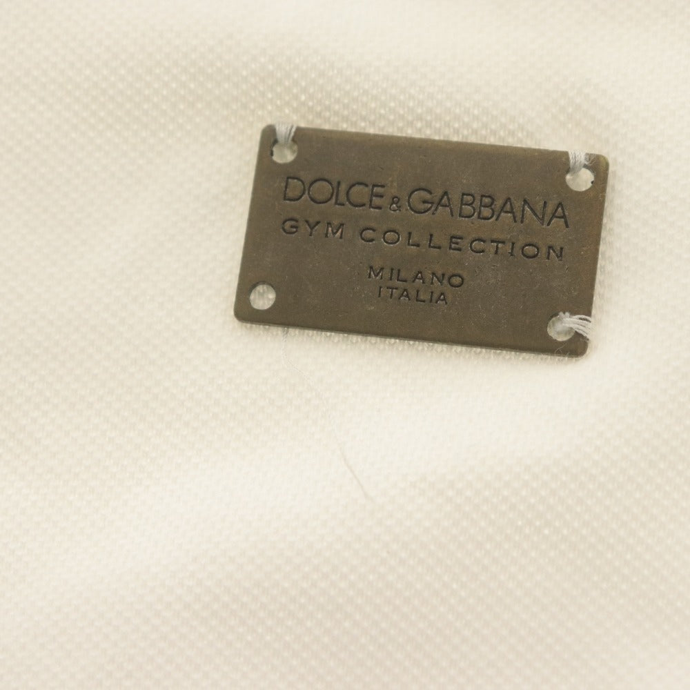 ■ ドルチェアンドガッバーナ DOLCE & GABBANA ポロシャツ 半袖 トップス ロゴプレート メンズ 50(XL相当）ホワイト
