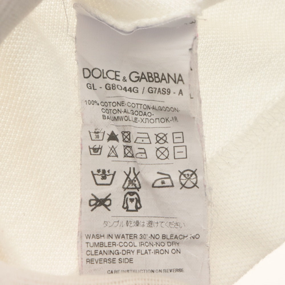■ ドルチェアンドガッバーナ DOLCE & GABBANA ポロシャツ 半袖 トップス ロゴプレート メンズ 50(XL相当）ホワイト
