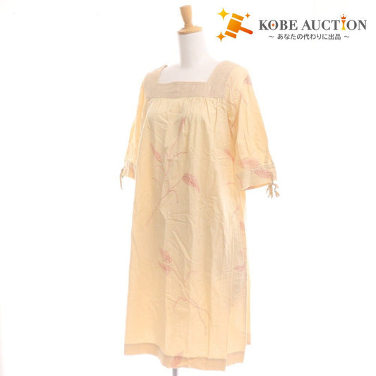 ■ ヤブヤム ワンピース 5分袖 トップス ボトムス レディース ベージュ