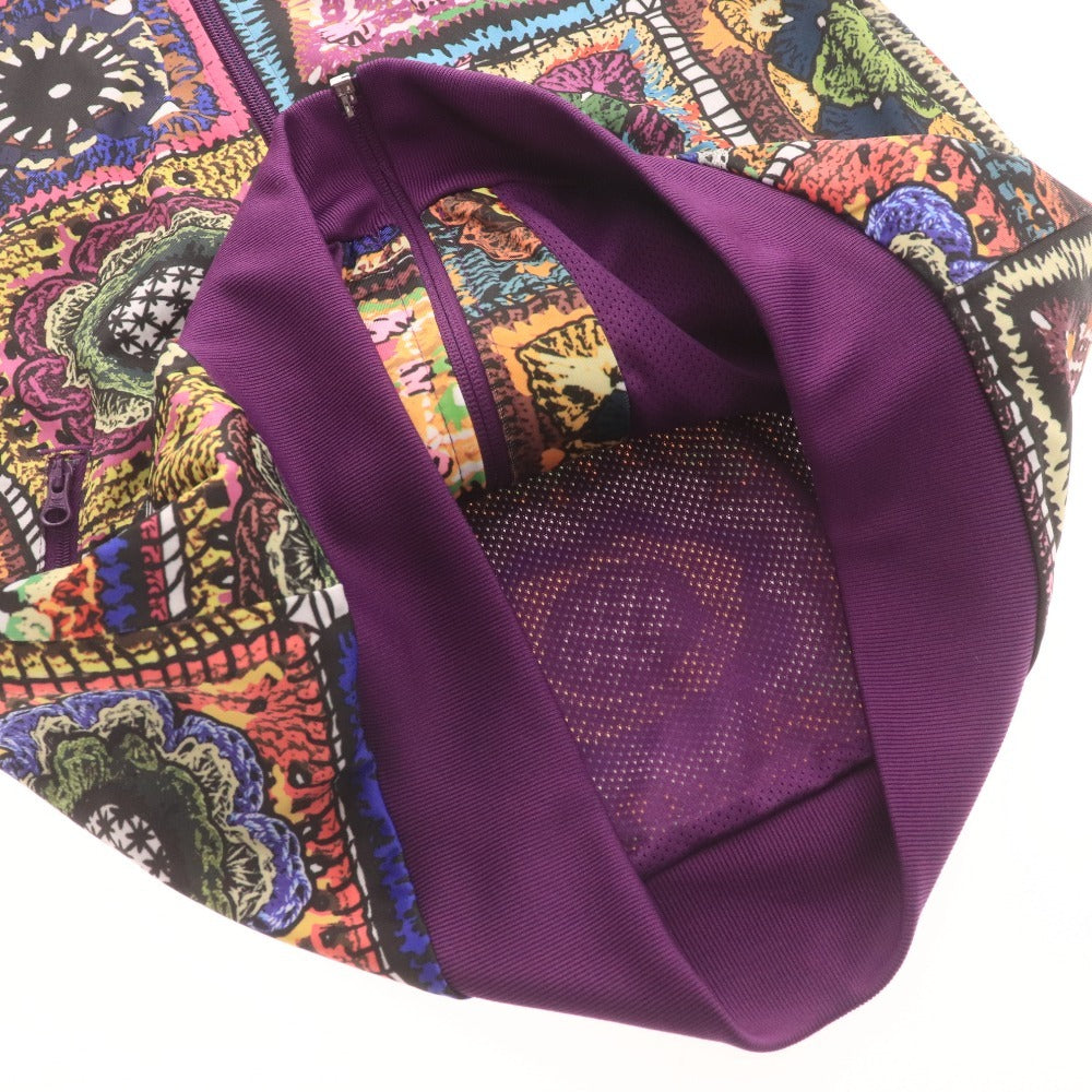 ■ アディダス ジャージ ブルゾン アウター ジップアップ 総柄 ロゴ レディース L パープル系