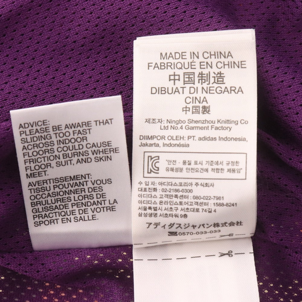 ■ アディダス ジャージ ブルゾン アウター ジップアップ 総柄 ロゴ レディース L パープル系