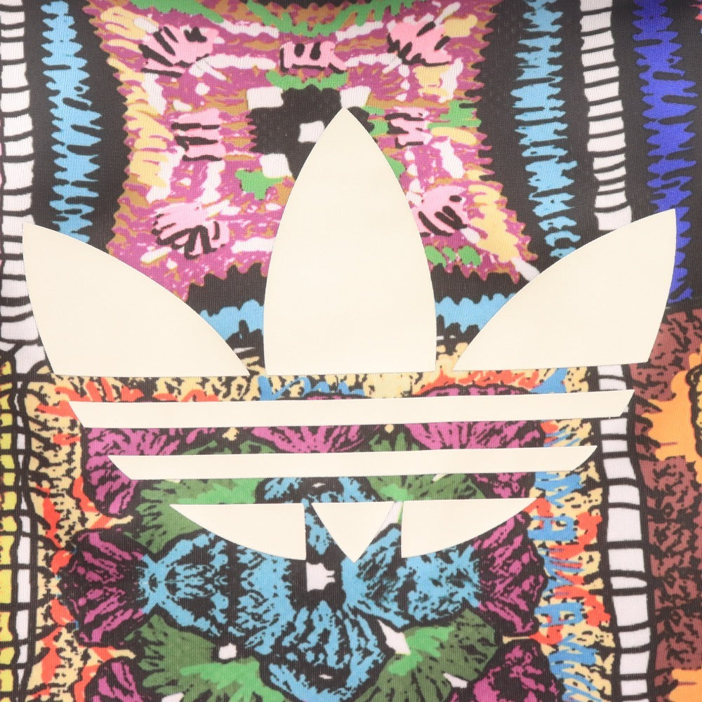 ■ アディダス ジャージ ブルゾン アウター ジップアップ 総柄 ロゴ レディース L パープル系