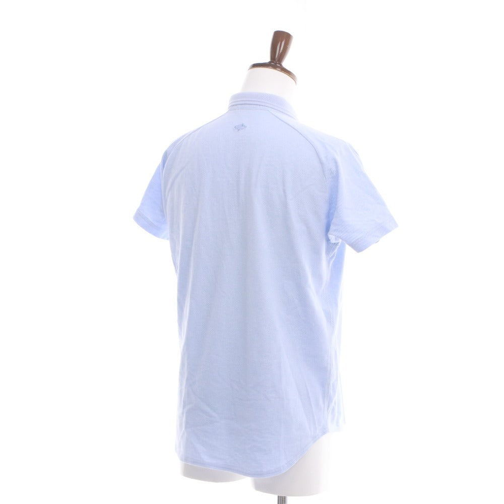 ■ FRED PERRY フレッドペリー ポロシャツ トップス 半袖 襟 ボタン ワンポイント 無地 メンズ M ライトブルー系