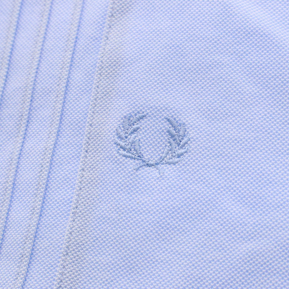 ■ FRED PERRY フレッドペリー ポロシャツ トップス 半袖 襟 ボタン ワンポイント 無地 メンズ M ライトブルー系