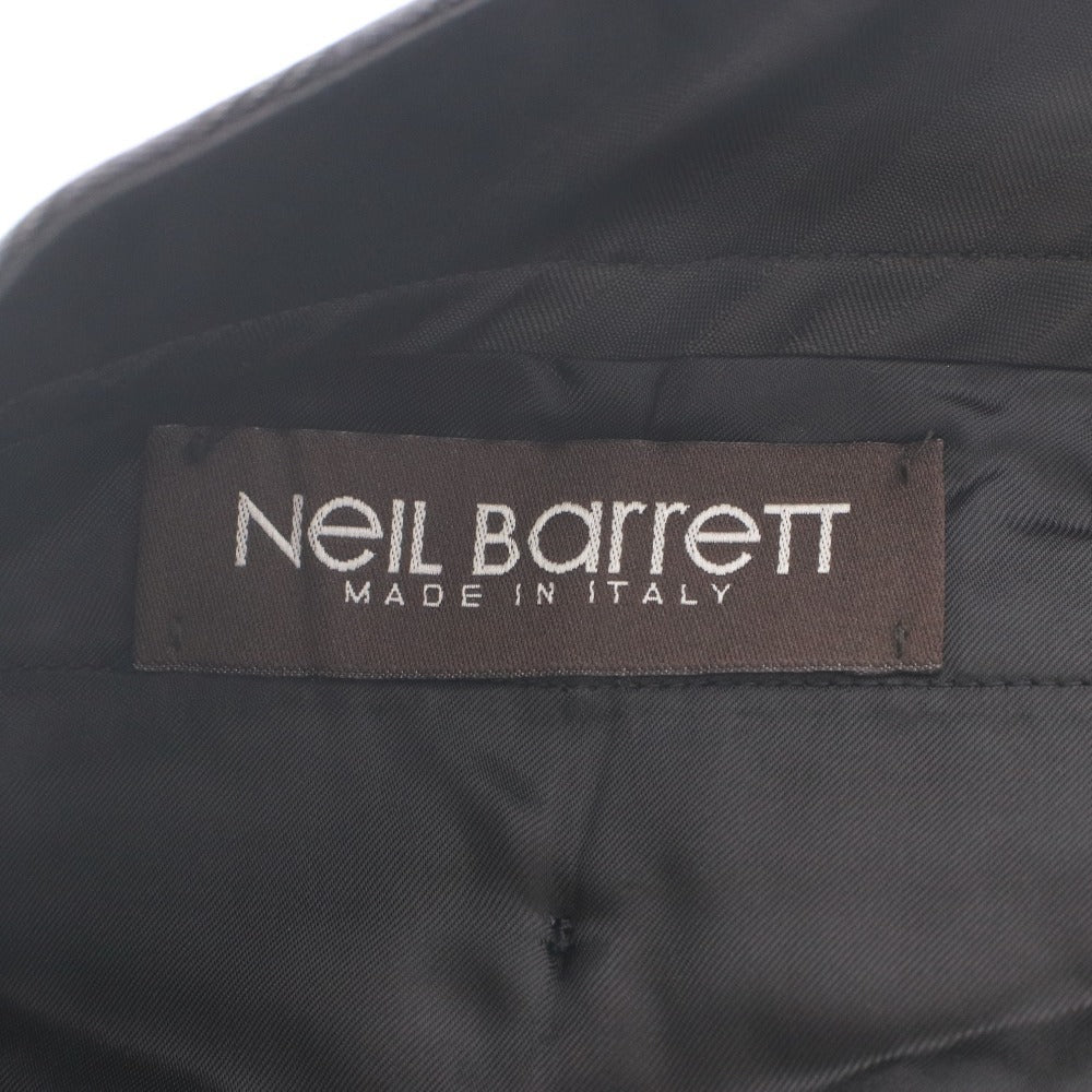 ■ NEIL BARRET ニールバレット パンツ ボトムス 長ズボン ストライプ ファスナー ボタン ポケット メンズ 44 ダークグレー系