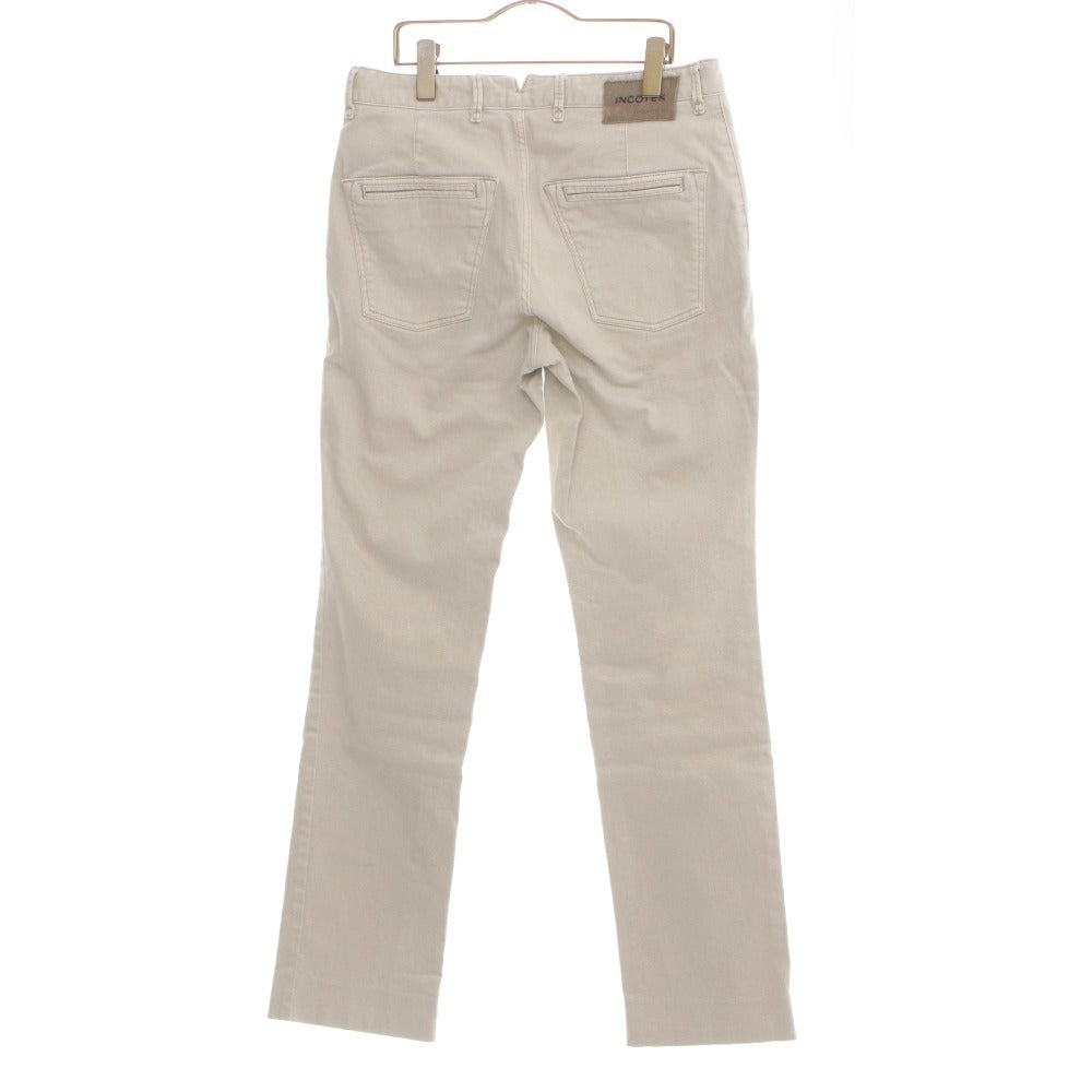 ■ INCOTEX Pants Bottoms Buttons Zippers Pockets Solid Men's 32 Ivory