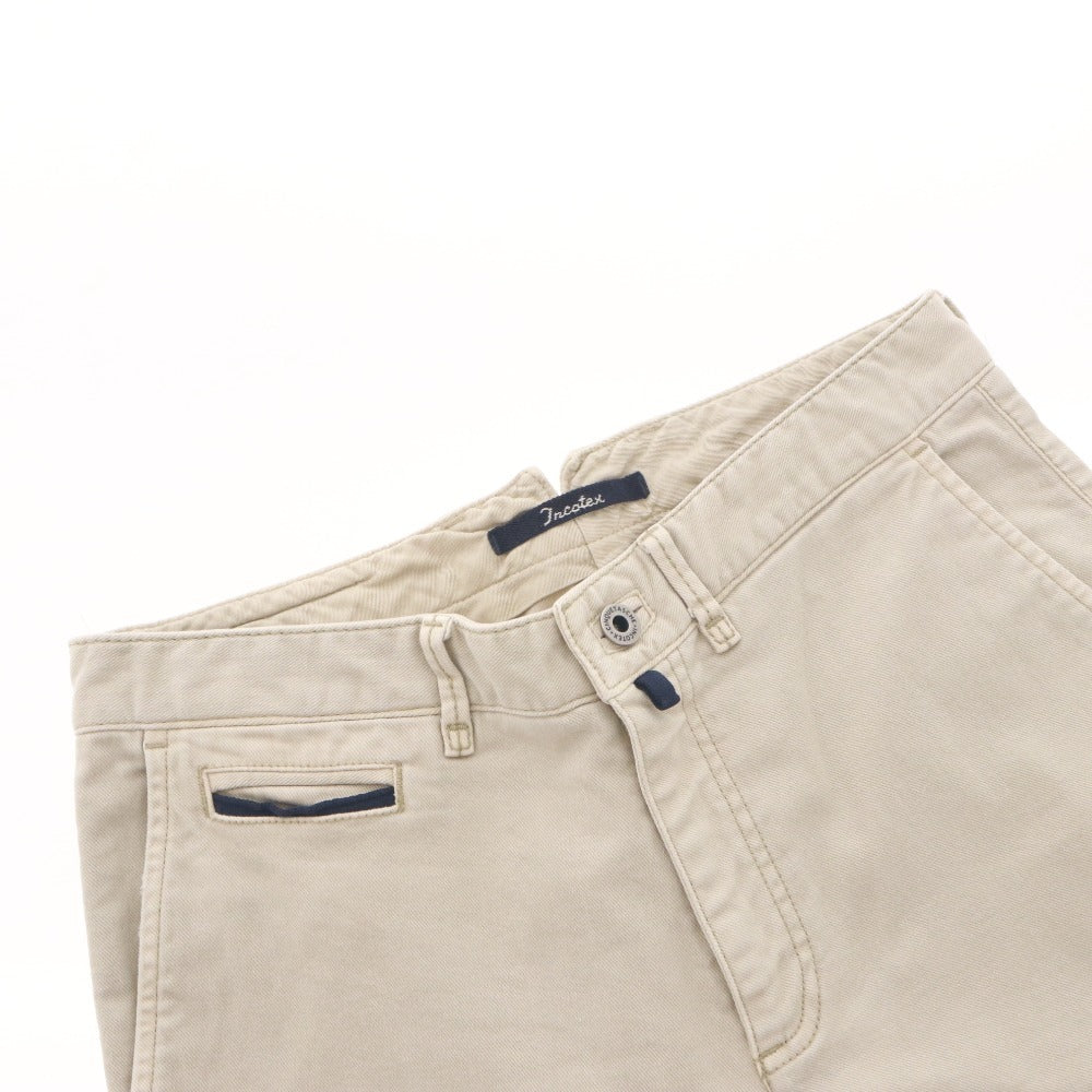■ INCOTEX Pants Bottoms Buttons Zippers Pockets Solid Men's 32 Ivory