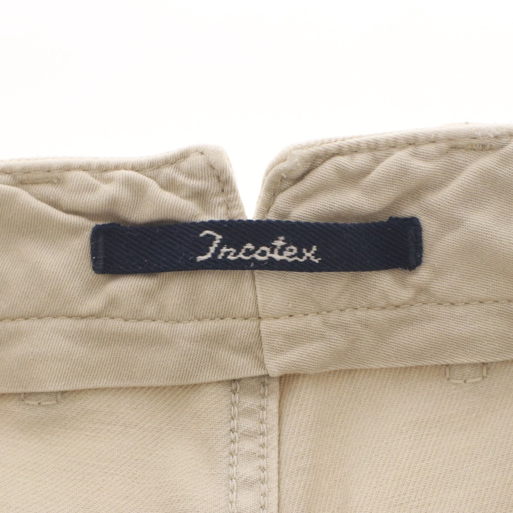 ■ INCOTEX Pants Bottoms Buttons Zippers Pockets Solid Men's 32 Ivory