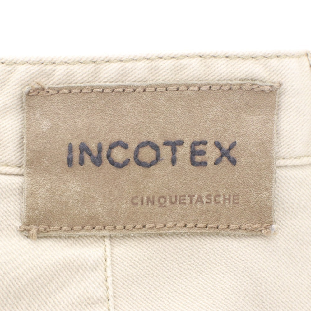 ■ INCOTEX Pants Bottoms Buttons Zippers Pockets Solid Men's 32 Ivory