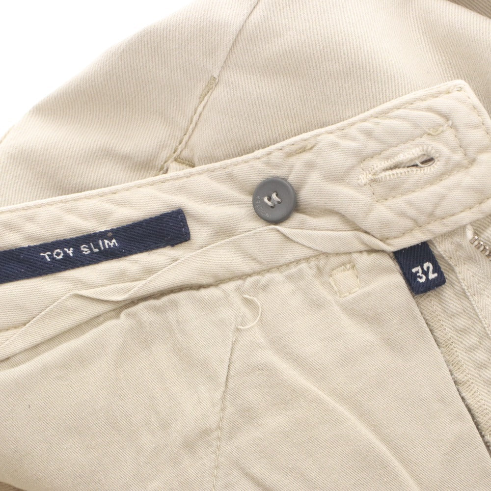 ■ INCOTEX Pants Bottoms Buttons Zippers Pockets Solid Men's 32 Ivory