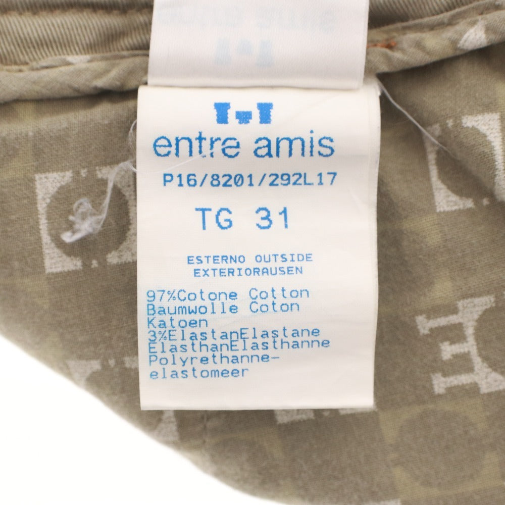 ■ entre amis アントレアミ パンツ ボトムス ファスナー ポケット 無地 メンズ 31 カーキグレー系