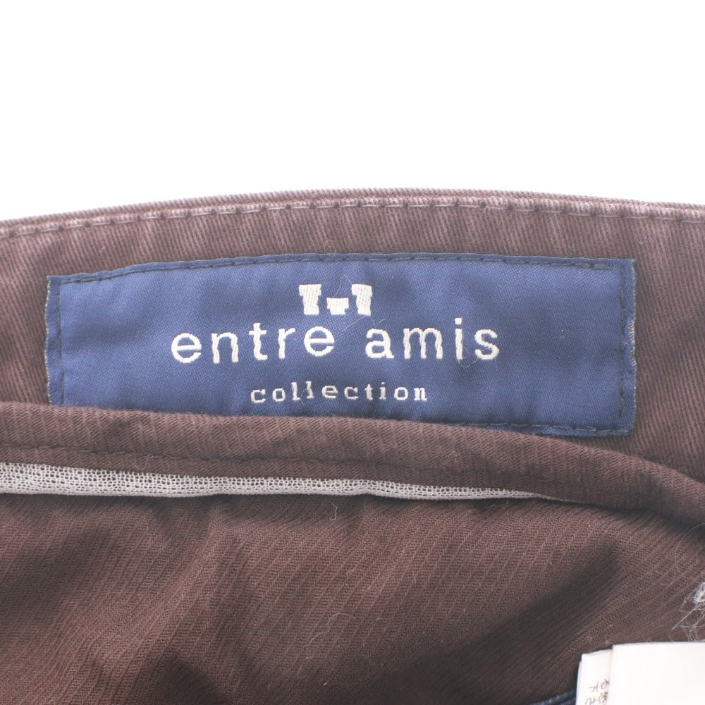 ■ entre amis アントレアミ パンツ ボトムス ファスナー ポケット 無地 メンズ 32 ボルドー系