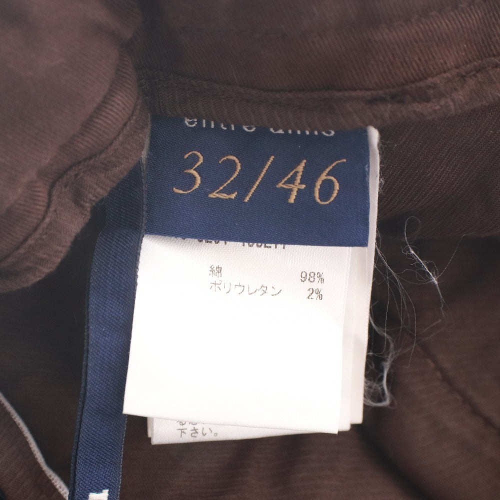 ■ entre amis アントレアミ パンツ ボトムス ファスナー ポケット 無地 メンズ 32 ボルドー系