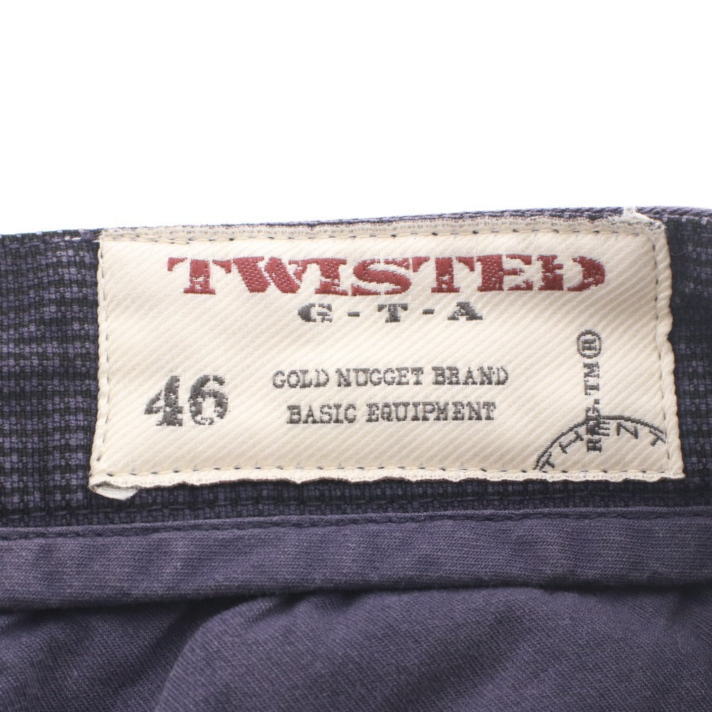 ■ GTA パンツ ボトムス TWISTED ライン ファスナー ボタン ポケット 無地 メンズ 46 ネイビー系