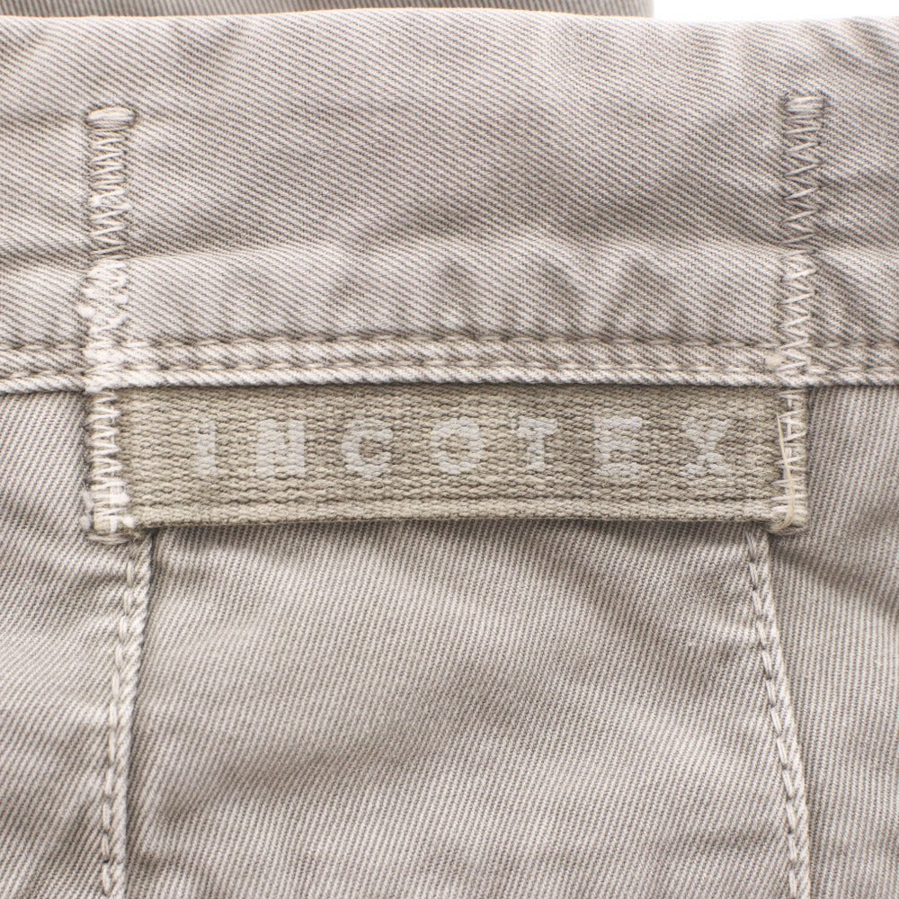 ■ INCOTEX Pants Bottoms Zipper Pockets Buttons Men's 27 Khaki Gray