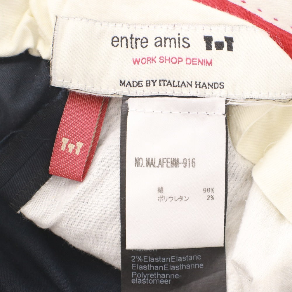 ■ entre amis アントレアミ パンツ ボトムス ボタン ポケット 無地 メンズ 30 ネイビー系
