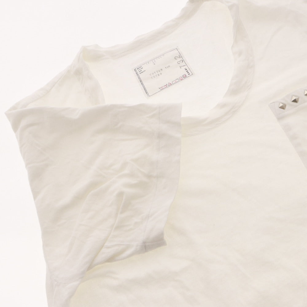 ■ sacai サカイ Tシャツ トップス 半袖 丸首 胸ポケット シルバー装飾 コットン 無地 レディース メンズ 3 ホワイト