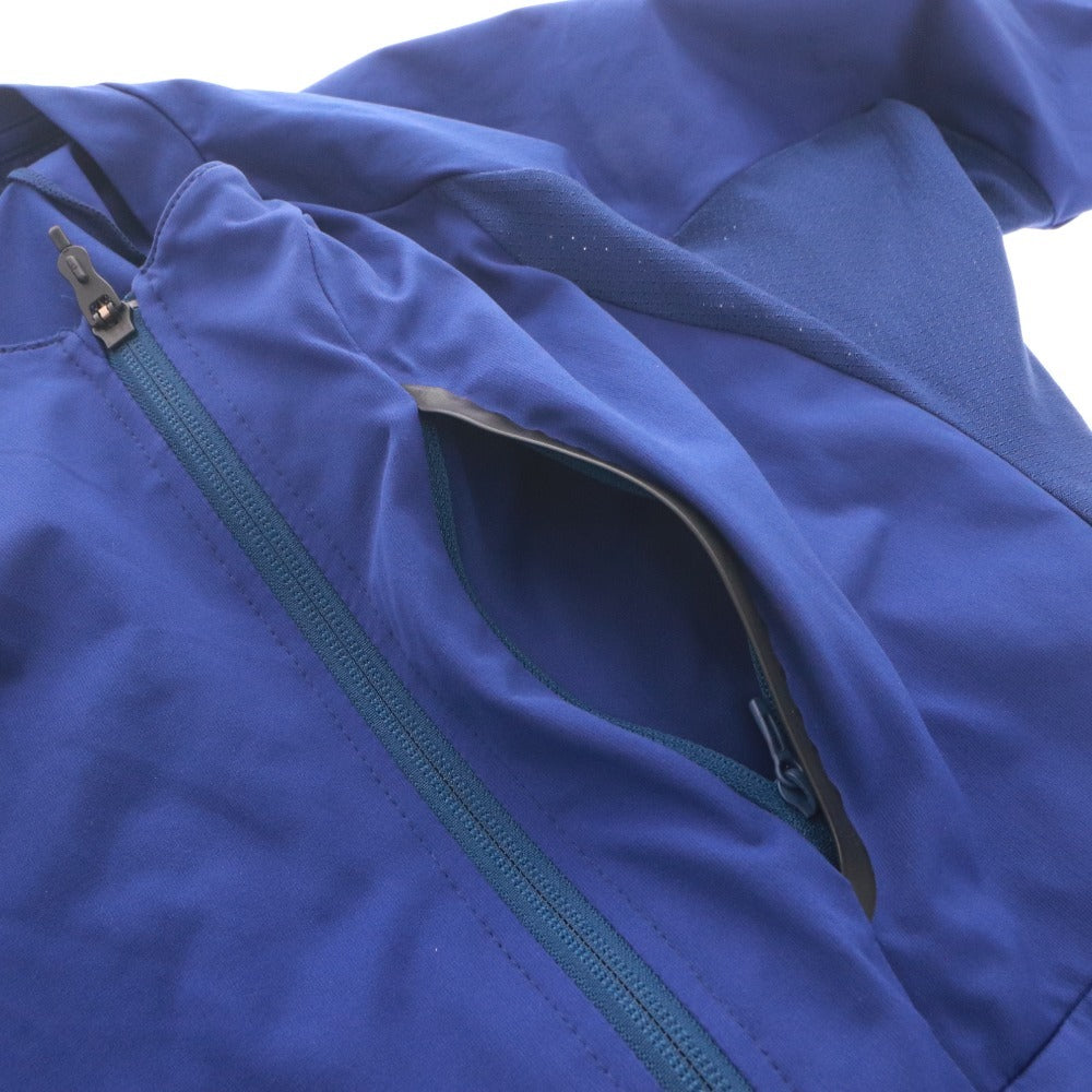 ■ DESCENTE デサント ジャケット パーカー アウター 長袖 ファスナー 無地 胸ポケット メンズ M ブルー系
