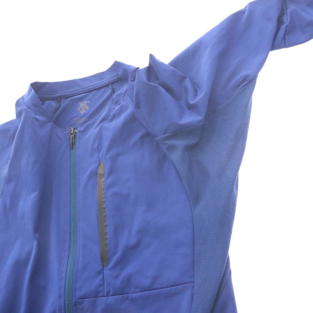 ■ DESCENTE デサント ジャケット パーカー アウター 長袖 ファスナー 無地 胸ポケット メンズ M ブルー系