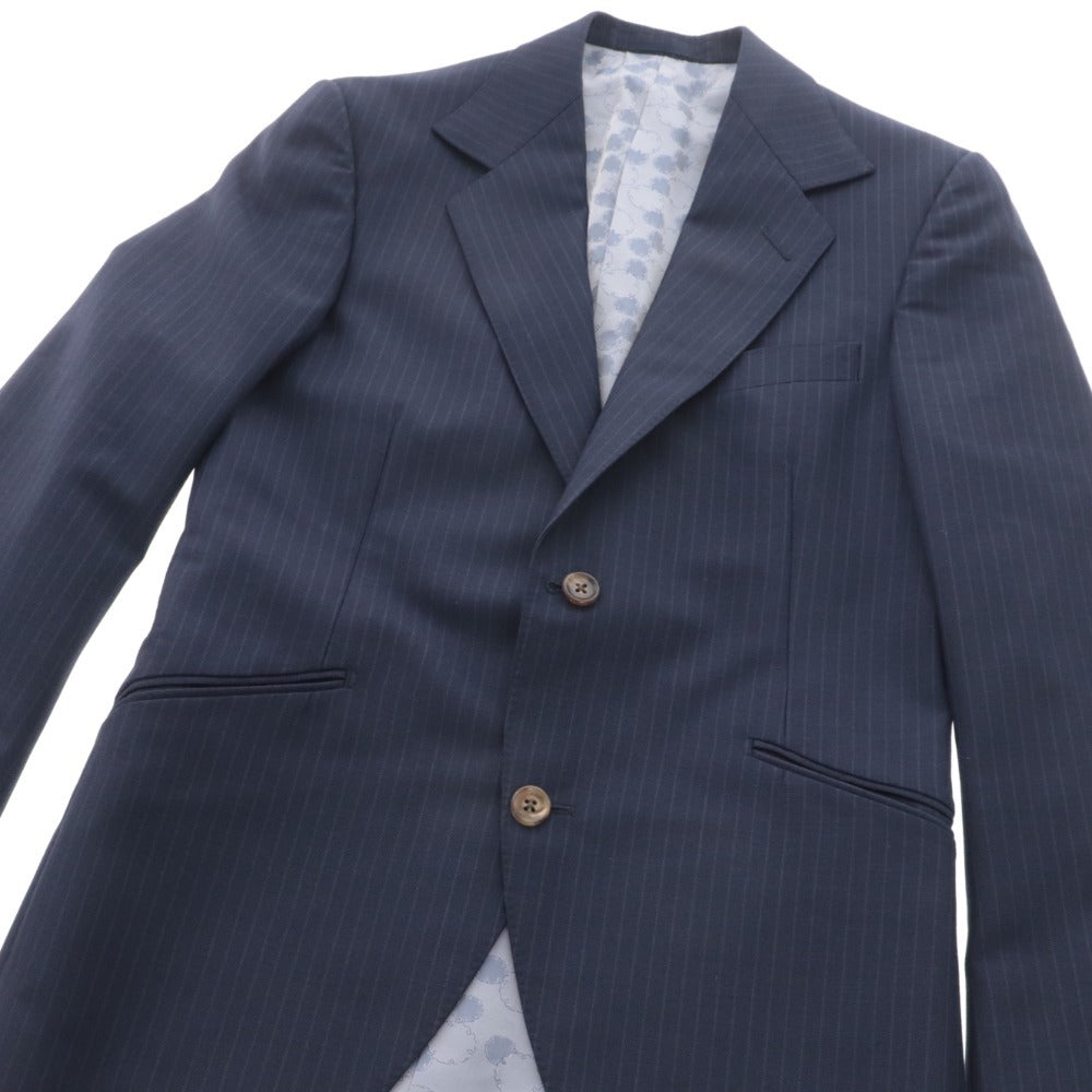 ■ Dormeuil three-piece suit set up jacket, slacks and vest for men D6/48 78 navy