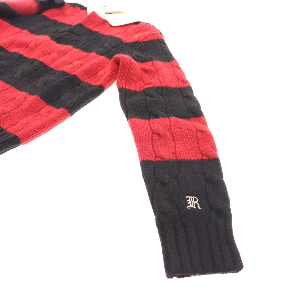 ■ Ralph Lauren Rugby Sweater Knit Rugby Tops Men's M Navy Red Tags Included Unused