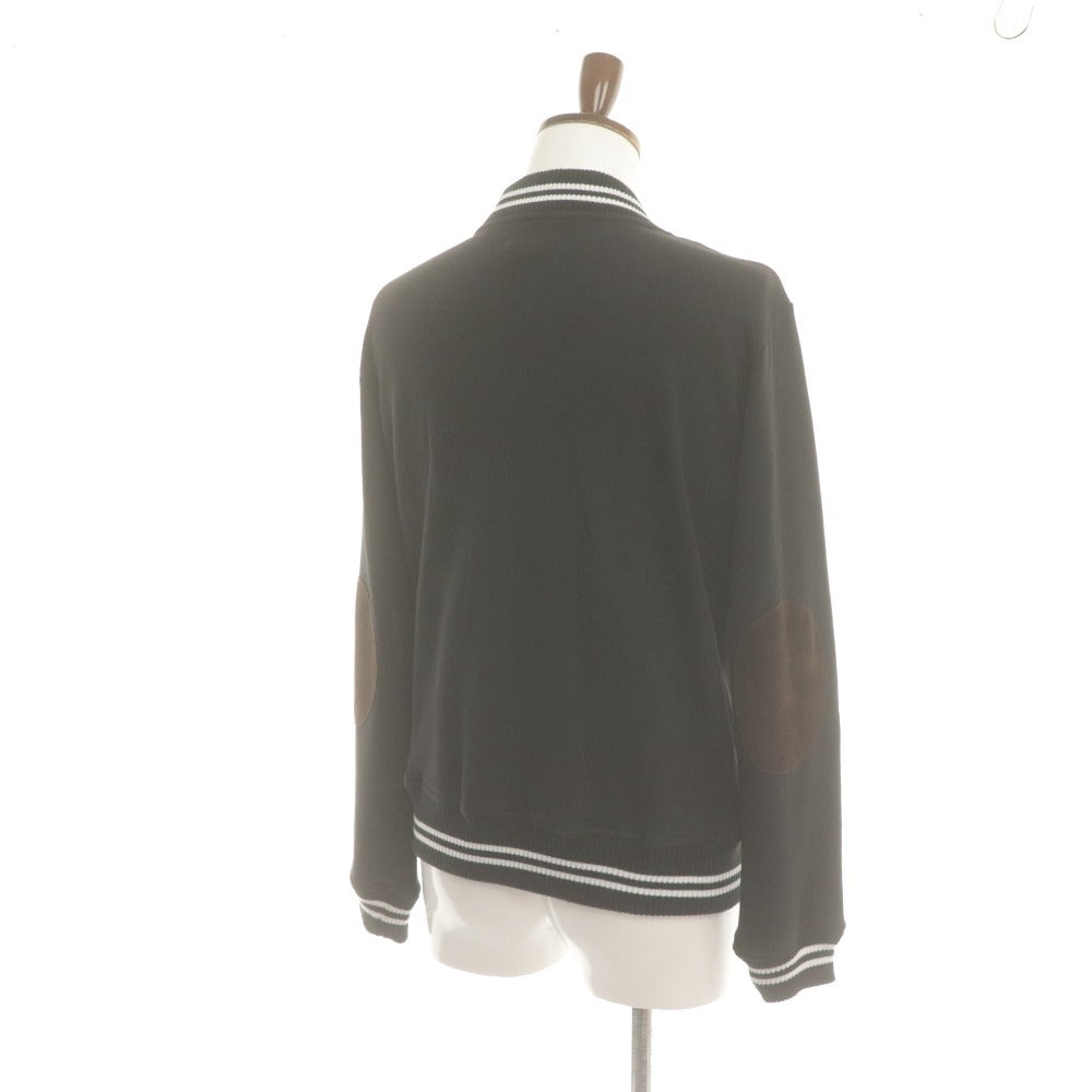 RUGBY RALPH LAUREN Stadium Jacket, Long Sleeve, Button-Down, Rugby R Logo Patch, Men's, Size M, Black