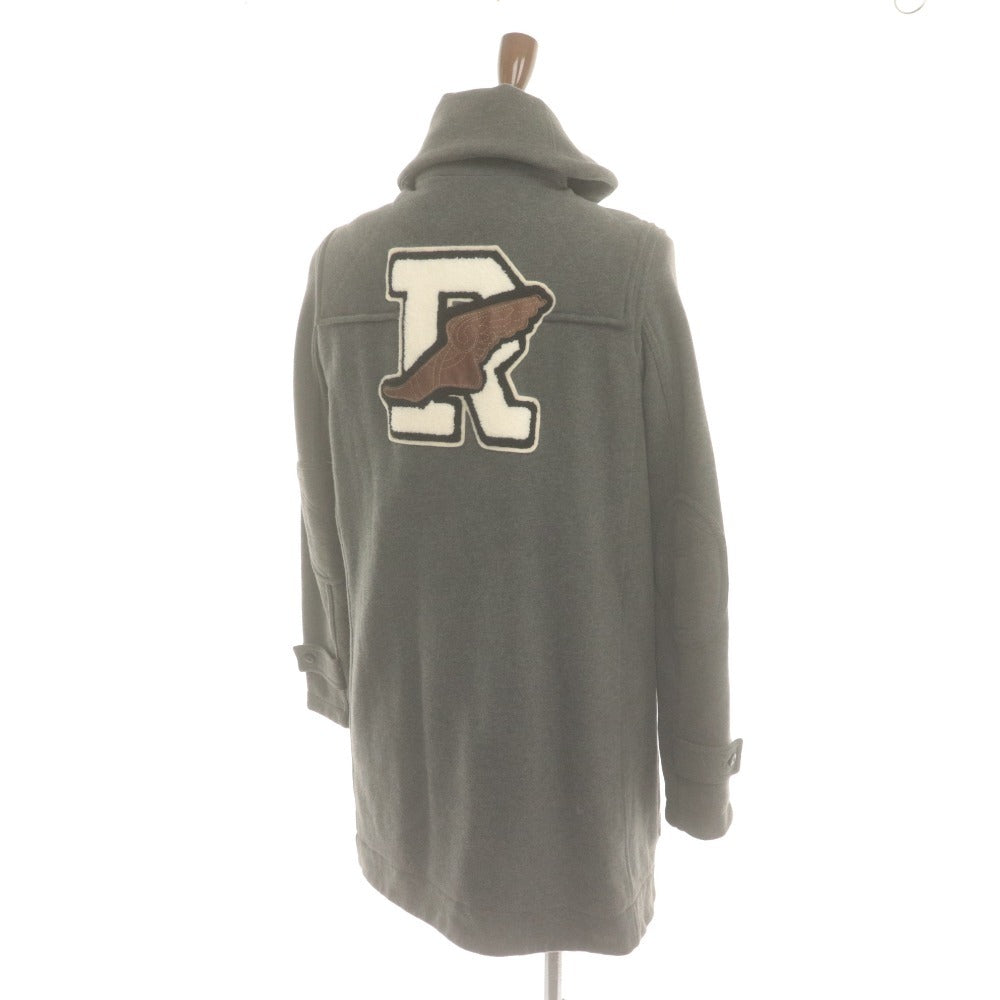 ■ ラルフローレン ダッフルコート 長袖 アウター 襟 靴翼 ロゴ ワッペン メンズ M グレー