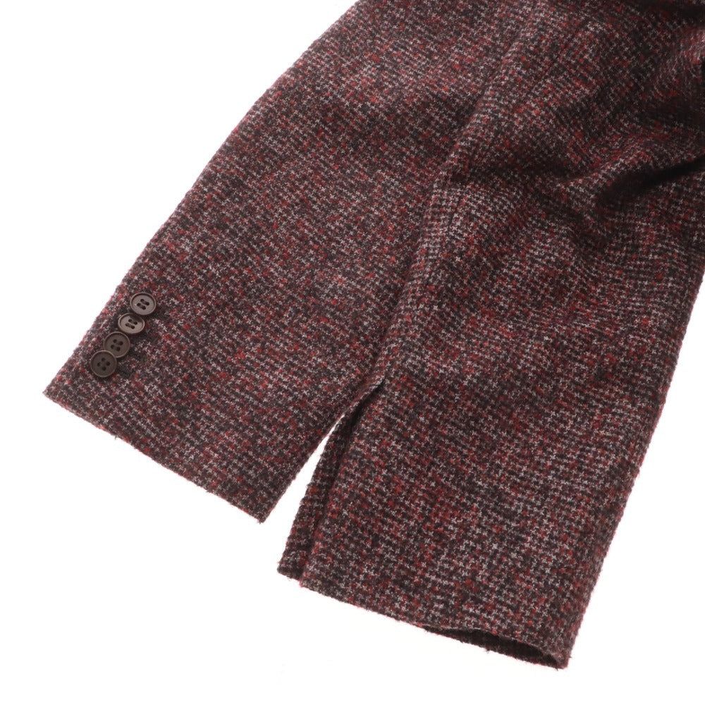 ■ ユニバーサルランゲージ テーラードジャケット トップス ツイード メンズ 44 ブラウン レッド系