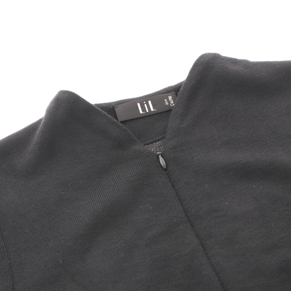 ■ リル プー ロートル LiL POUR L'AUTRE ひざ丈ニットワンピース 長袖 フランス製 タック 切り替え レディース