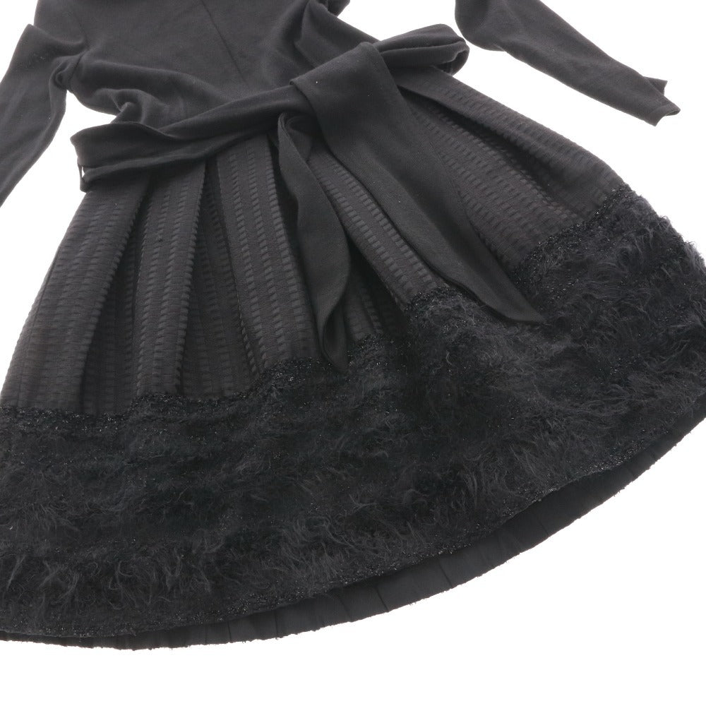 ■ リル プー ロートル LiL POUR L'AUTRE ひざ丈ニットワンピース 長袖 フランス製 タック 切り替え レディース