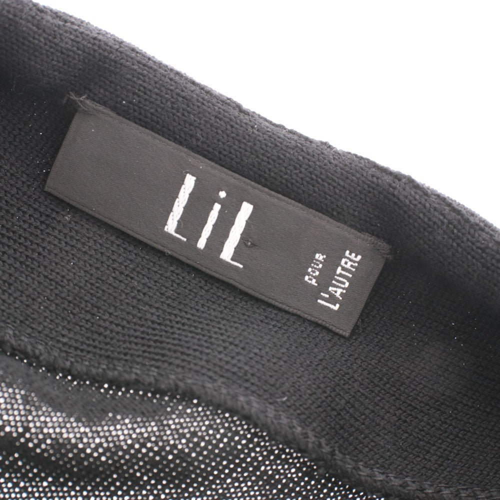 ■ リル プー ロートル LiL POUR L'AUTRE ひざ丈ニットワンピース 長袖 フランス製 タック 切り替え レディース