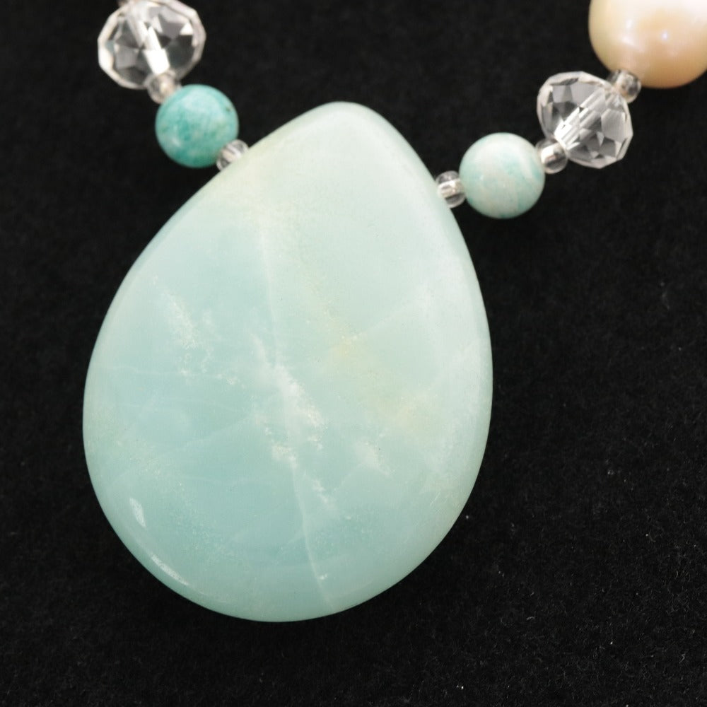 ■ ネックレス 天然石 アクセサリー アマゾナイト パール イエロージェイド ターコイズ 100g