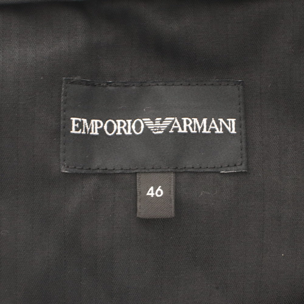 ■ EMPORIO ARMANI エンポリオ アルマーニ スラックス パンツ ボトムス コットン イーグルロゴプレート メンズ 46 ブラック