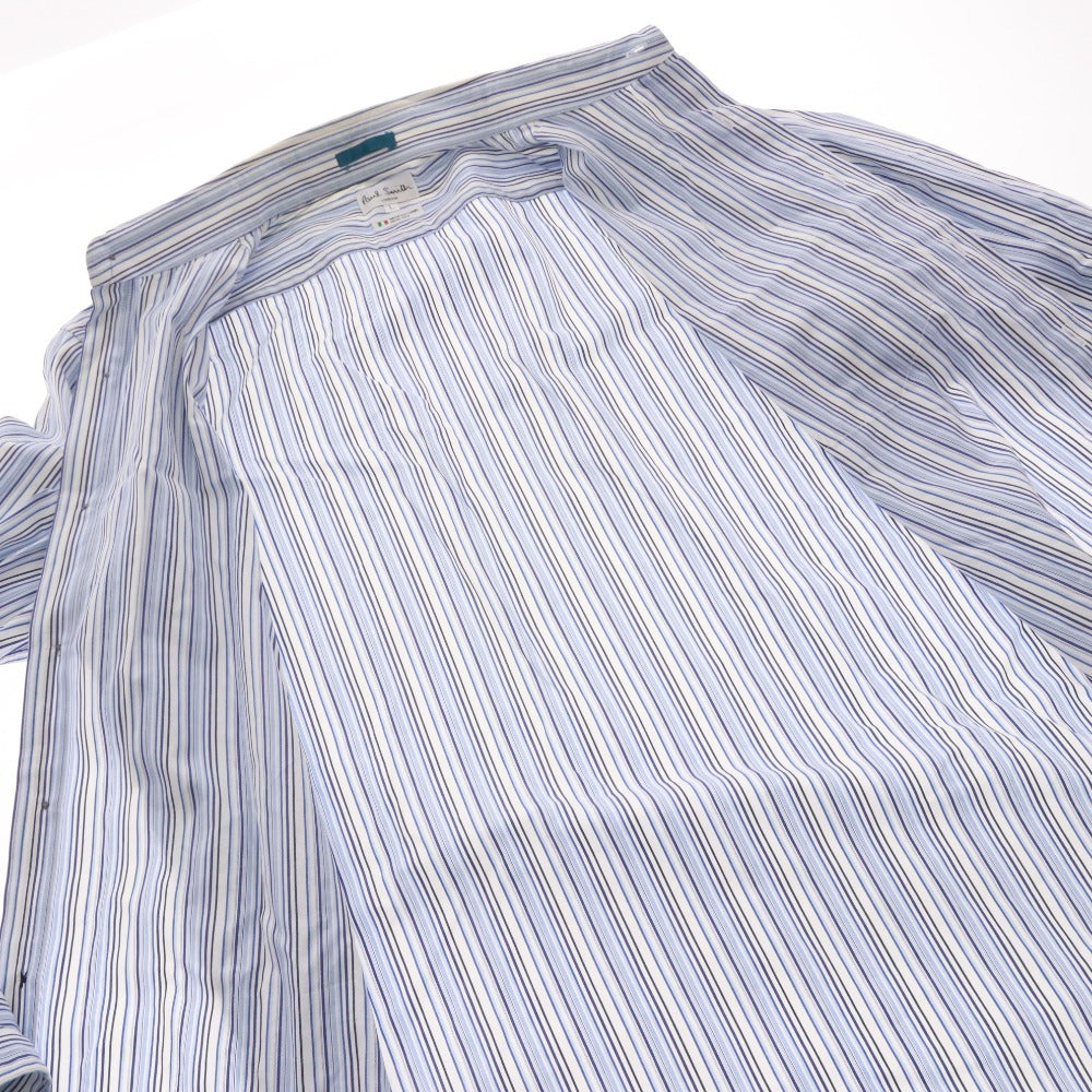 ■ Paul Smith ポールスミス シャツ トップス 長袖 ボタン 胸ポケット ストライプ メンズ L ライトブルー系