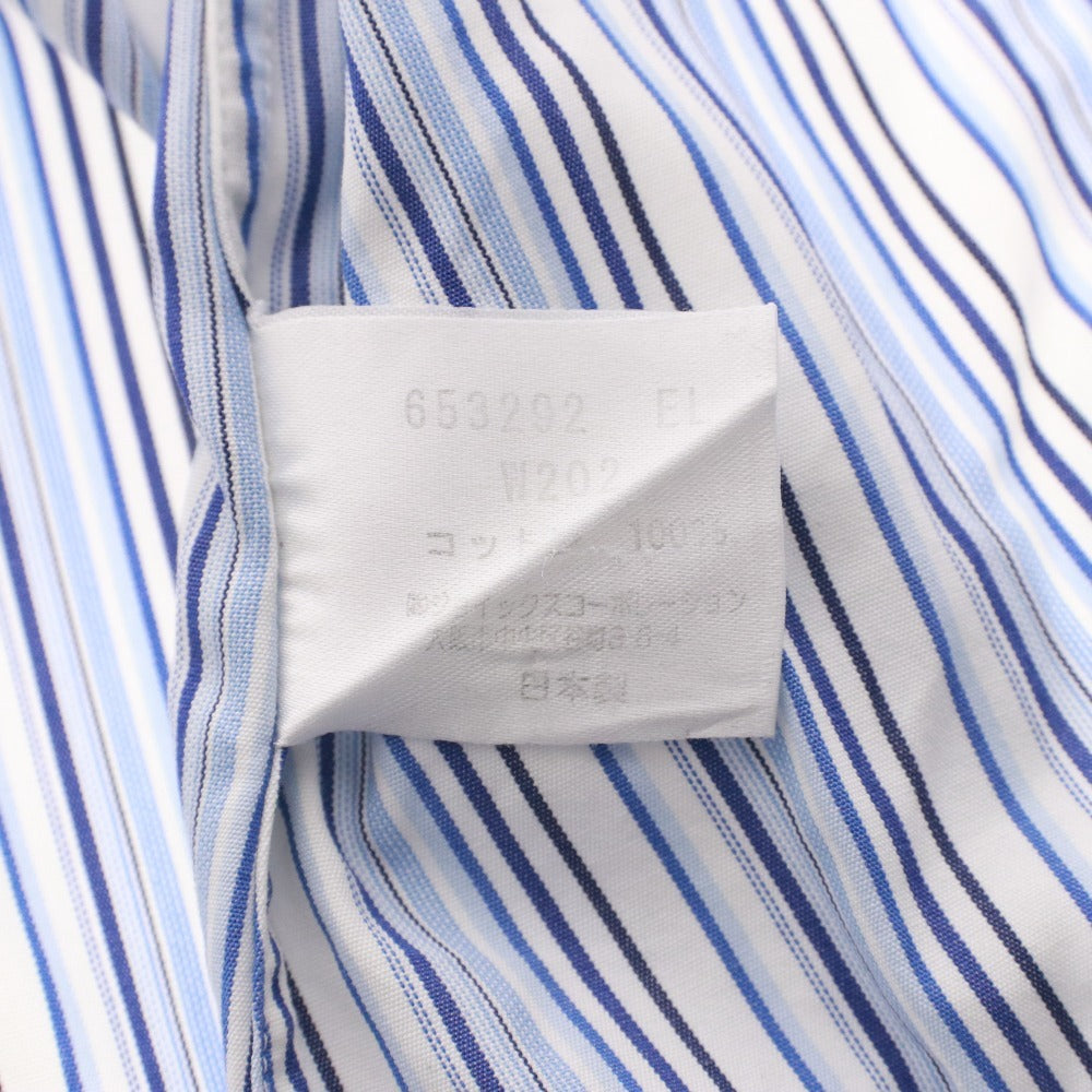 ■ Paul Smith ポールスミス シャツ トップス 長袖 ボタン 胸ポケット ストライプ メンズ L ライトブルー系