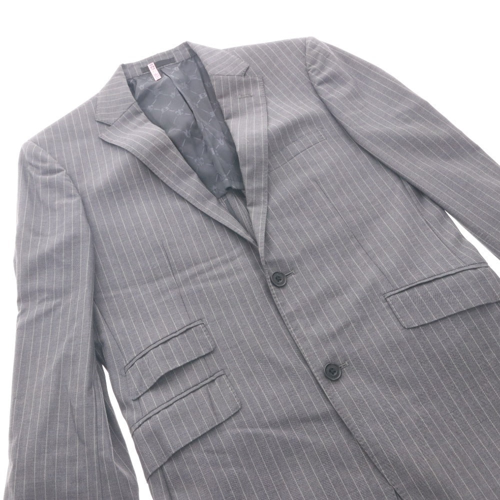■ BURBERRY BLACK LABEL バーバリー ブラックレーベル スーツ セットアップ ボタン ポケット ファスナー メンズ 40 ダークグレー系