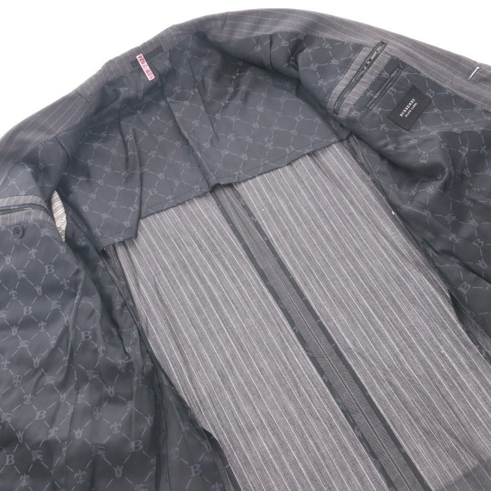 ■ BURBERRY BLACK LABEL バーバリー ブラックレーベル スーツ セットアップ ボタン ポケット ファスナー メンズ 40 ダークグレー系