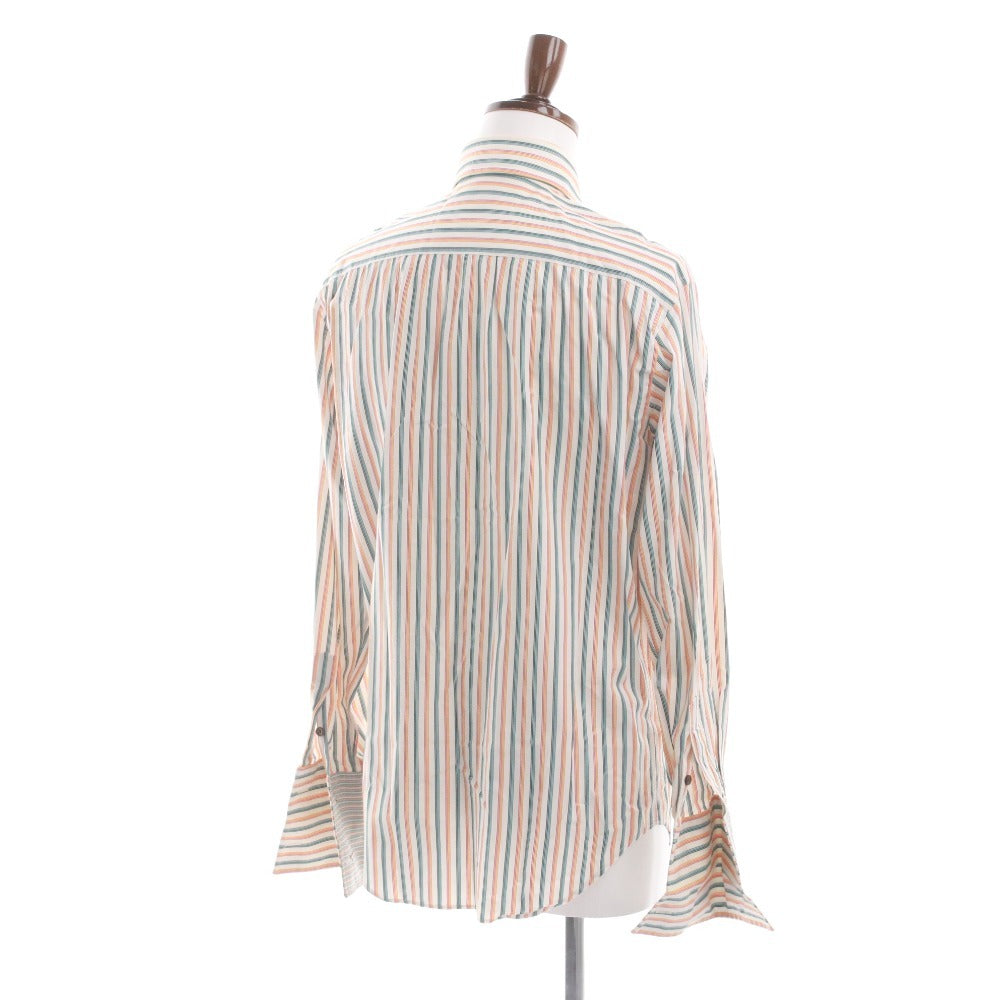 ■ Paul Smith ポールスミス シャツ トップス 長袖 襟 ボタン 胸ポケット ストライプ メンズ M マルチカラー