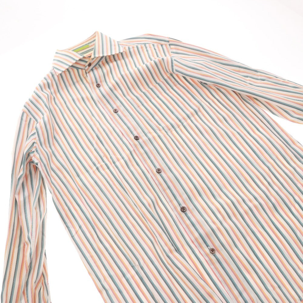 ■ Paul Smith ポールスミス シャツ トップス 長袖 襟 ボタン 胸ポケット ストライプ メンズ M マルチカラー