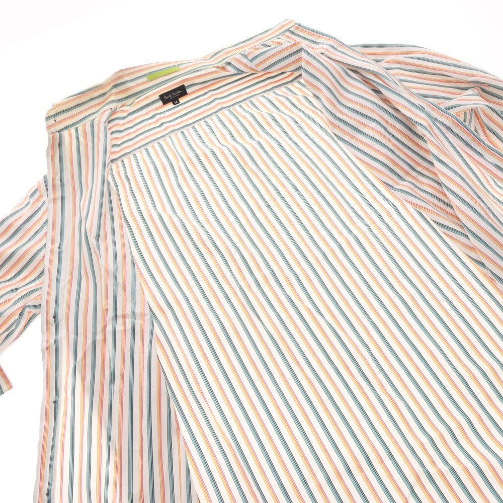 ■ Paul Smith ポールスミス シャツ トップス 長袖 襟 ボタン 胸ポケット ストライプ メンズ M マルチカラー