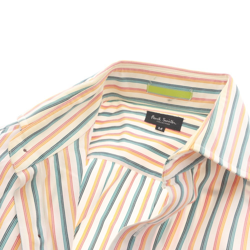 ■ Paul Smith ポールスミス シャツ トップス 長袖 襟 ボタン 胸ポケット ストライプ メンズ M マルチカラー